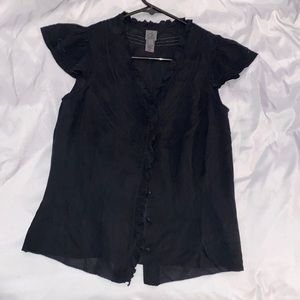 CalvinKlein Black Button Top